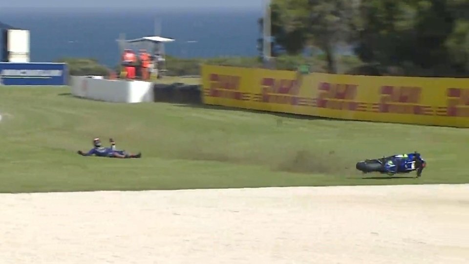 Vinales hatte bei seinem heftigen Crash Glück, Foto: Screenshot/MotoGP