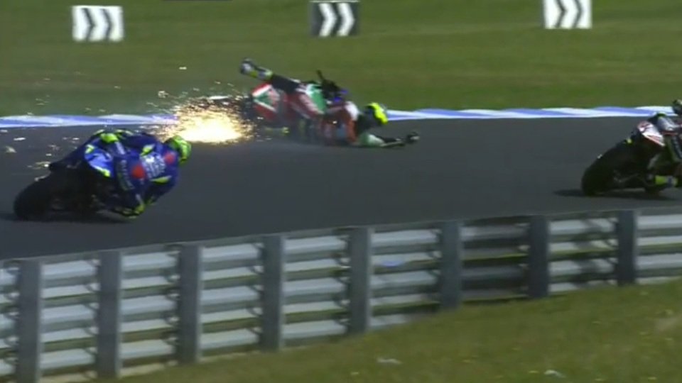 Aleix Espargaro flog mit hohem Tempo ab, Foto: Screenshot/MotoGP