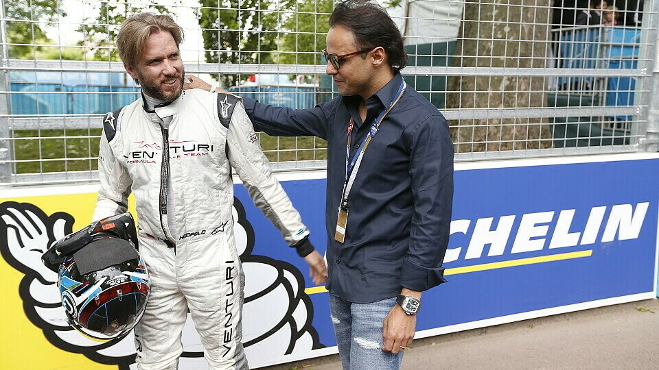 Felipe Massa war 2015 beim Saisonfinale der Formel E in London - hier mit Nick Heidfeld, Foto: LAT Images