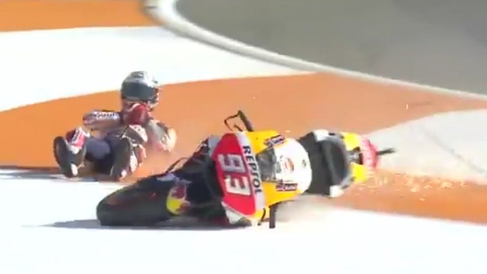 Marc Marquez ging unsanft zu Boden, Foto: Screenshot/MotoGP