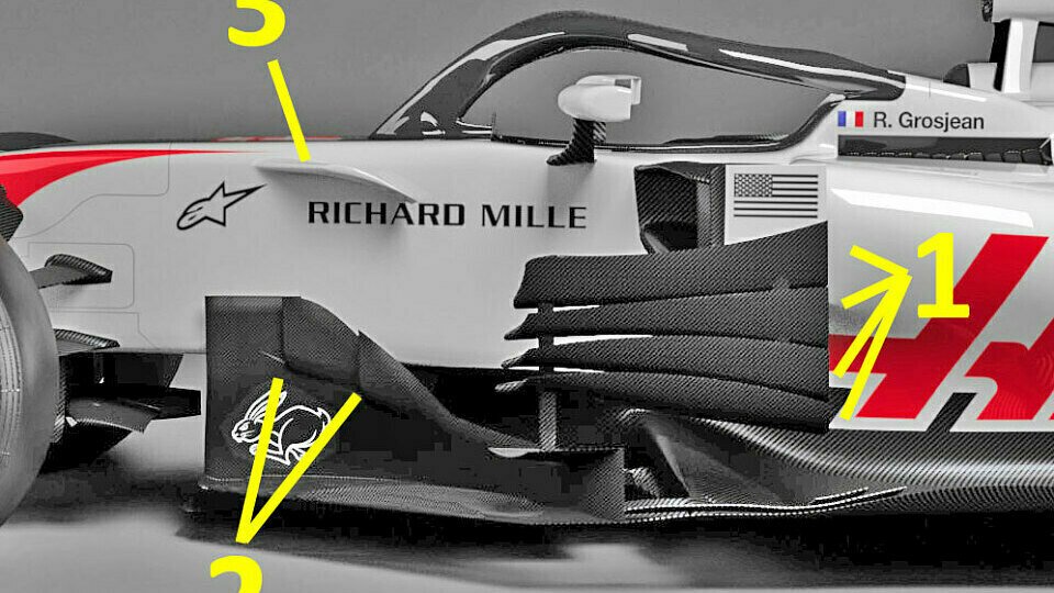 Ein paar Kniffe sind am Haas-Boliden für die Formel-1-Saison 2018 schon zu erkennen, Foto: Haas