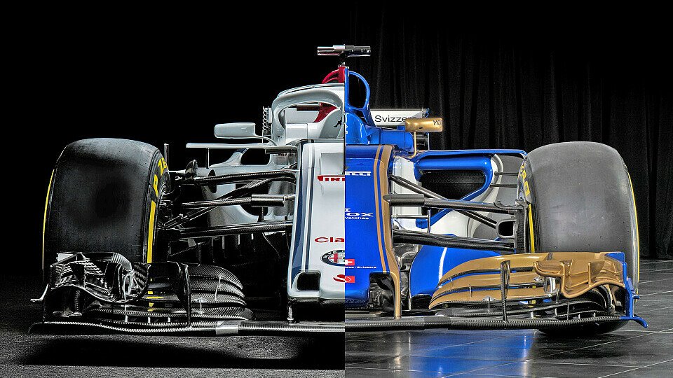 Der Sauber C37 für die Formel-1-Saison 2018 im direkten Vergleich mit seinem Vorgänger, Foto: Sauber