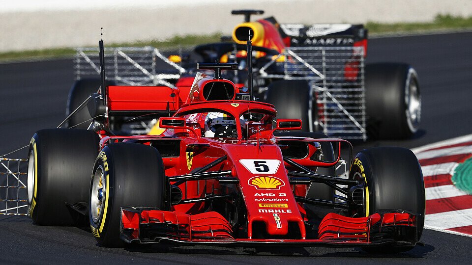 Sebastian Vettel im Ferrari darf sich über die Mittagsbestzeit an Tag 5 der Formel-1-Testfahrten freuen, Foto: Sutton