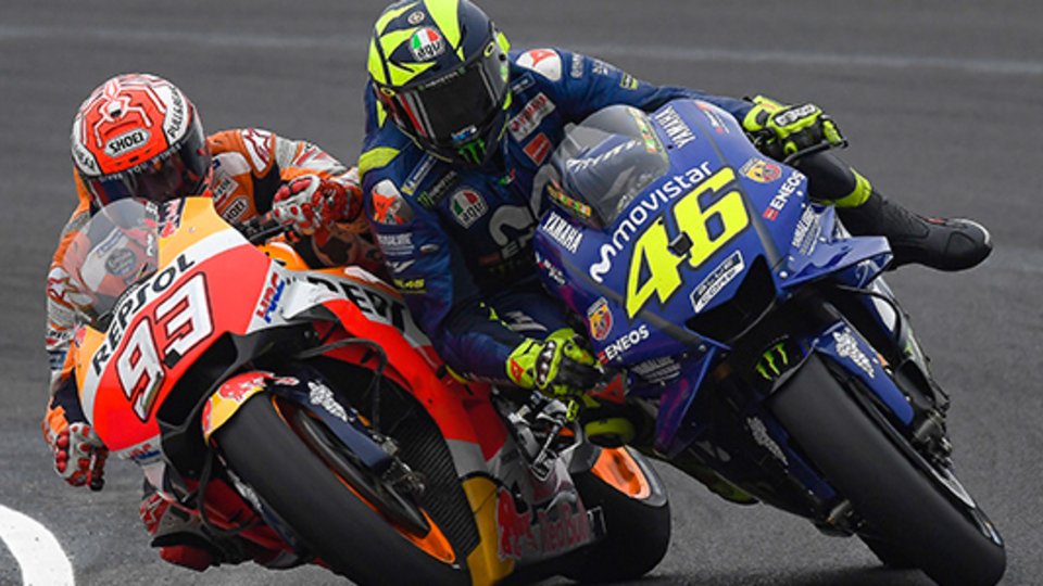 Marquez und Rossi gingen teilweise über das Limit im direkten Duell, Foto: MotoGP