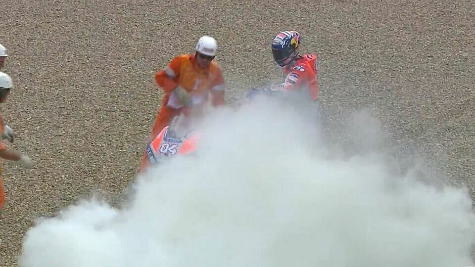 Andrea Doviziosos Ducati musste gelöscht werden, Foto: MotoGP/Screenshot