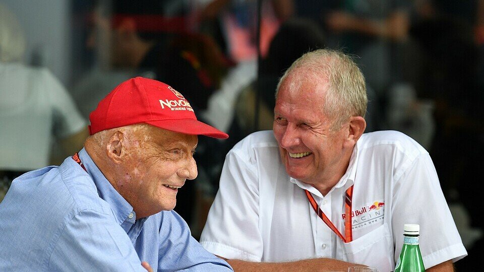 Niki Lauda und Helmut Marko verstehen sich bestens - sticheln aber gerne mal gegeneinander, Foto: Sutton