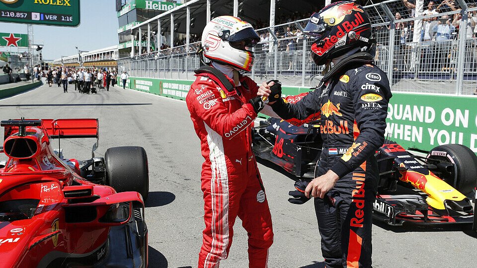 Sebastian Vettel startet beim Kanada GP 2018 vor der Pole - Max Verstappen direkt hinter ihm, Foto: Sutton