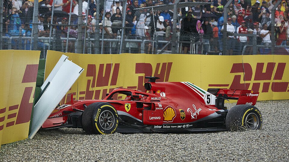 Sebastian Vettels größter Bock: In Hockenheim crashte er in Führung liegend, Foto: LAT Images