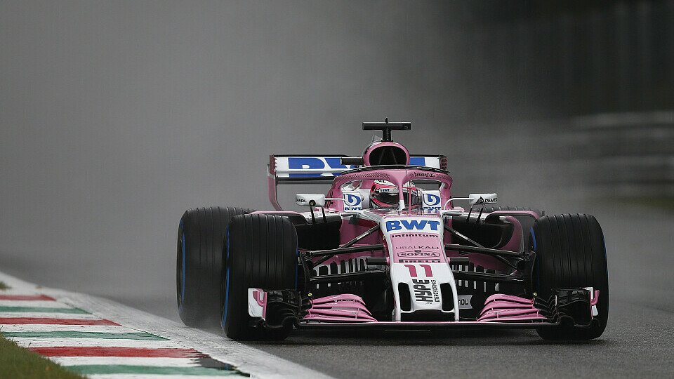 Sergio Perez markierte im verregneten ersten Training von Monza für Force India die Bestzeit
