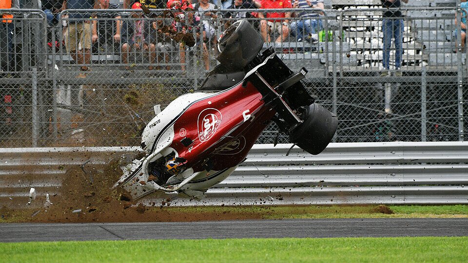 Marcus Ericsson hatte bei seinem schweren Unfall im Monza-Training großes Glück, Foto: Sutton