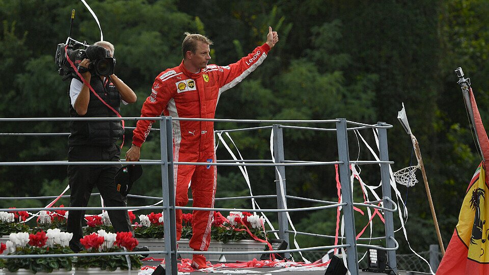 Kimi Räikkönen stand in Monza zum 100. Mal auf dem Podium, Foto: Sutton
