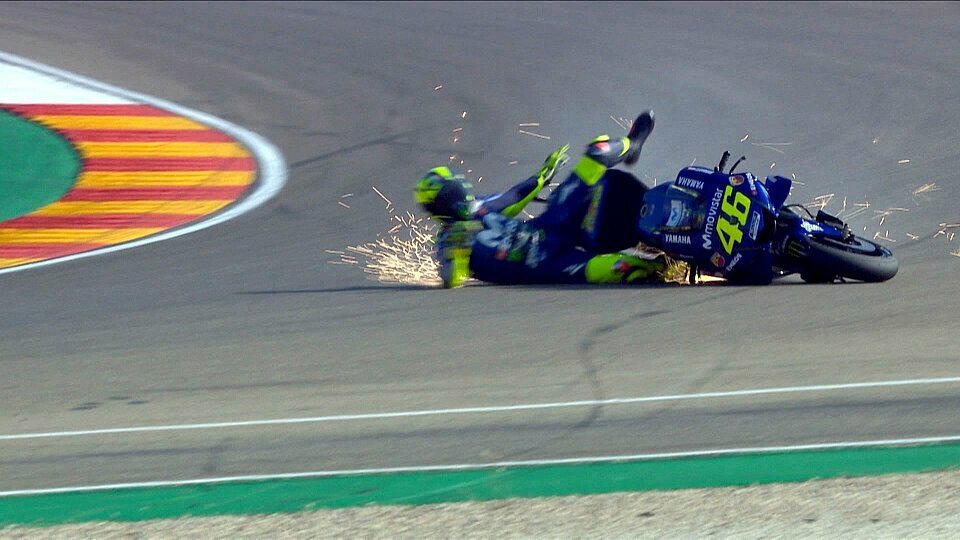 Valentino Rossi schlitterte am Samstag in Aragon in ein Debakel, Foto: Screenshot/MotoGP