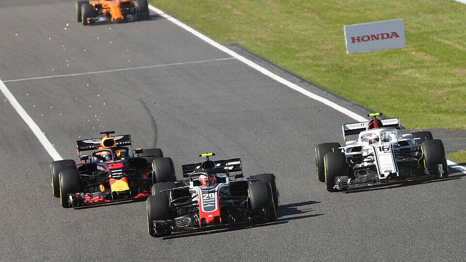 Auslöser für Charles Leclercs Unmut: Der Unfall mit Kevin Magnussen beim Japan GP, Foto: Sutton