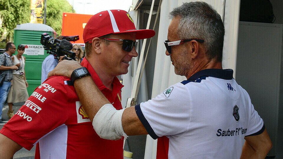 Sauber-Teammanager Beat Zehnder und Kimi Räikkönen verstehen sich bestens, Foto: LAT Images