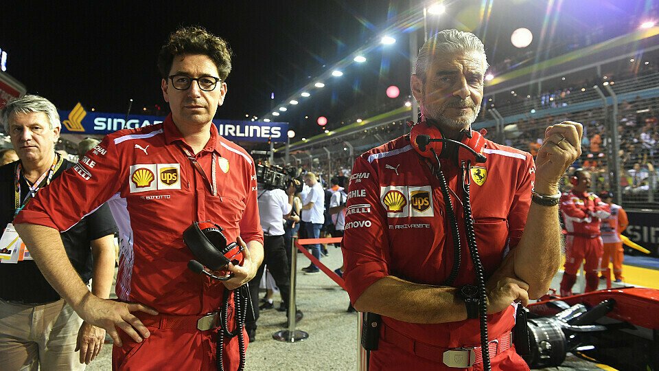 Streit mit Technikchef Mattia Binotto (l.) sei ein künstliches Gerücht, meint Ferrari-Teamchef Maurizio Arrivabene (r.), Foto: LAT Images