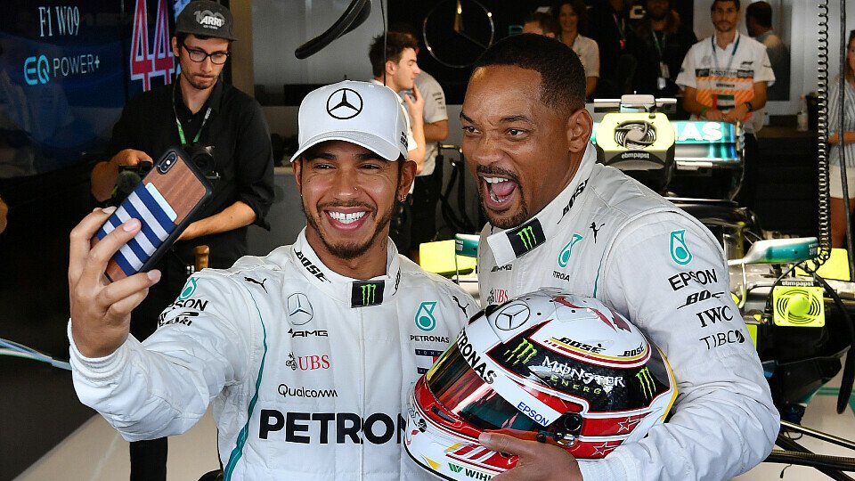 Lewis Hamilton und Will Smith machten vor dem Rennen richtig Action, Foto: Sutton