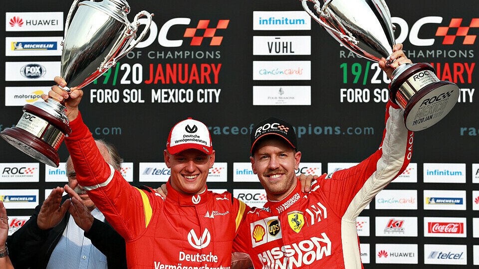 Mick Schumacher und Sebastian Vettel holten 2019 in Mexiko Platz zwei im Race of Champions, Foto: ROC
