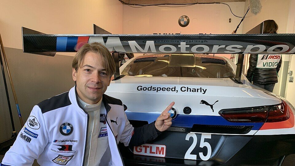 Godspeed, Charly: Für Motorsport-Magazin.com posiert Augusto Farfus vor dem BMW M8, Foto: Motorsport-Magazin.com