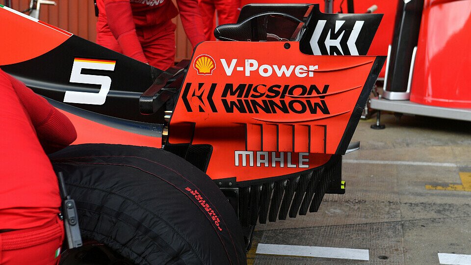 Das Logo der 'Mission Winnow' prangt prominent auf dem Ferrari-Heckflügel, Foto: LAT Images