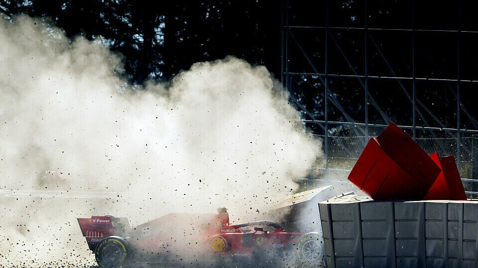 Für Ferrari-Pilot Sebastian Vettel endete der Formel-1-Testtag in Barcelona nach einem heftigen Unfall vorzeitig, Foto: LAT Images