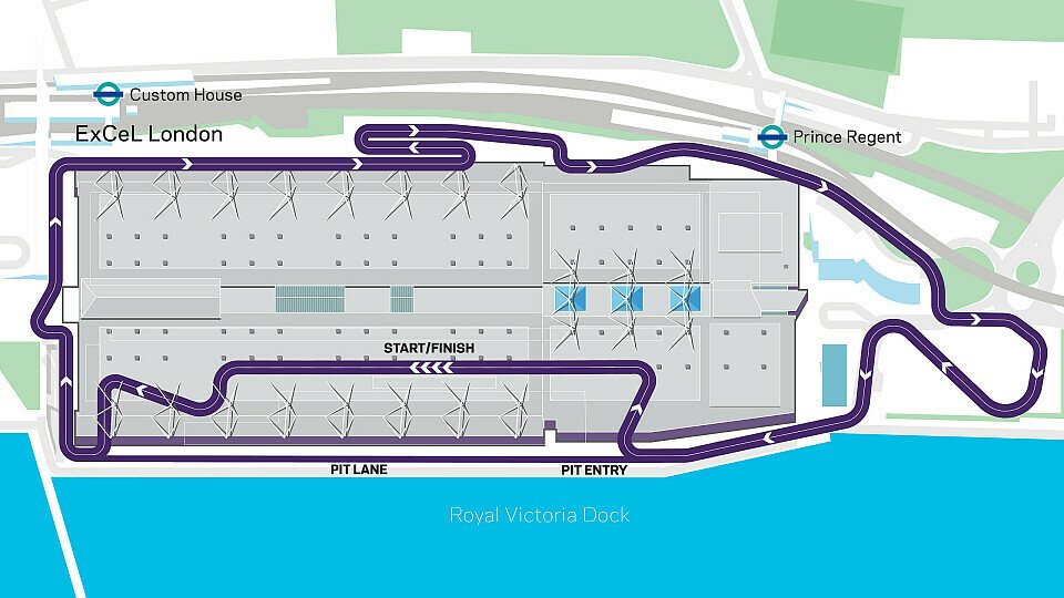 So sieht das neue Strecken-Layout für den London ePrix aus, Foto: Formula E