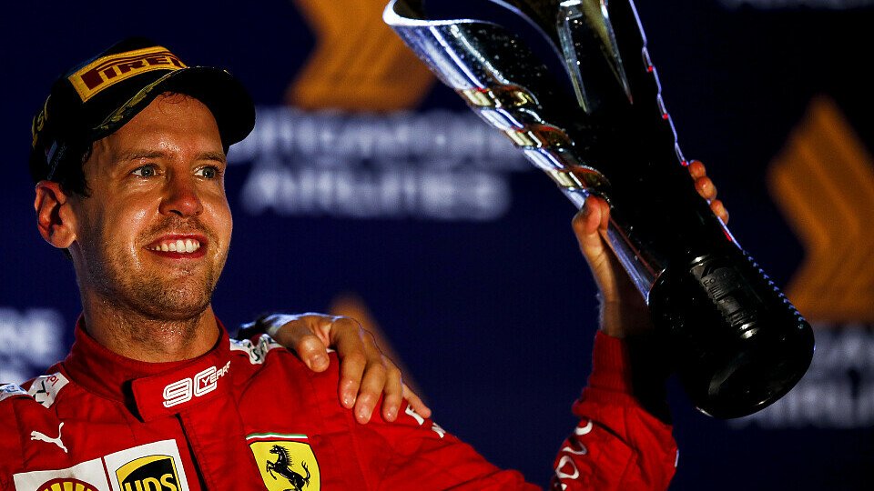 Sebastian Vettel war von der Ferrari-Strategie, die ihm zum Sieg verhalf, überrascht