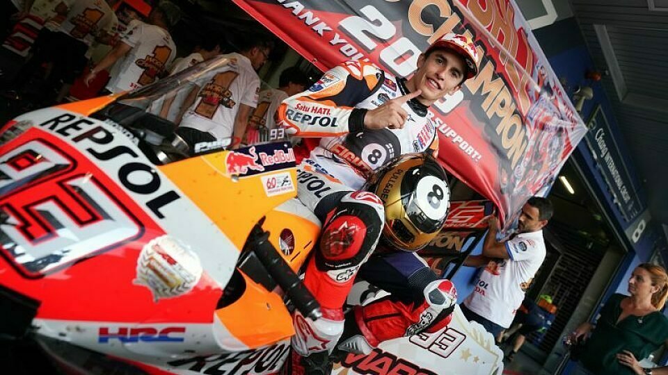 2019 jubelte Marc Marquez über seinen sechsten MotoGP-Titel, Foto: Repsol Honda Team