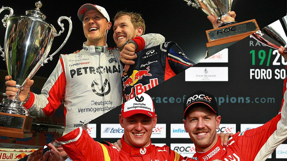 Das erfolgreiche Schumacher-Vettel-Duo beim Race of Champions wird nun mit Mick fortgesetzt, Foto: LAT Images