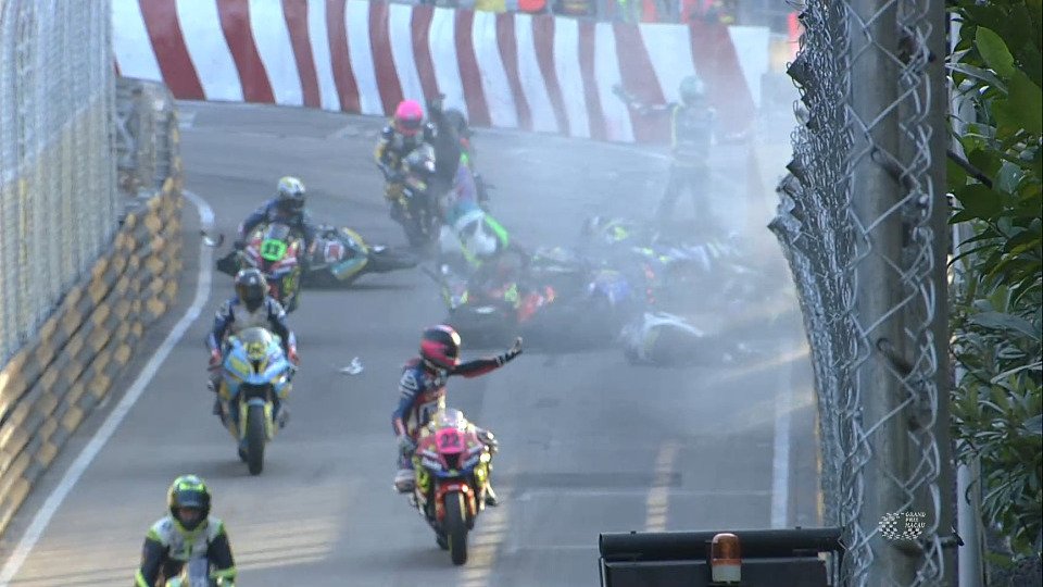 In Macau hat es auch beim Motorrad-GP gekracht, Foto: Screenshot