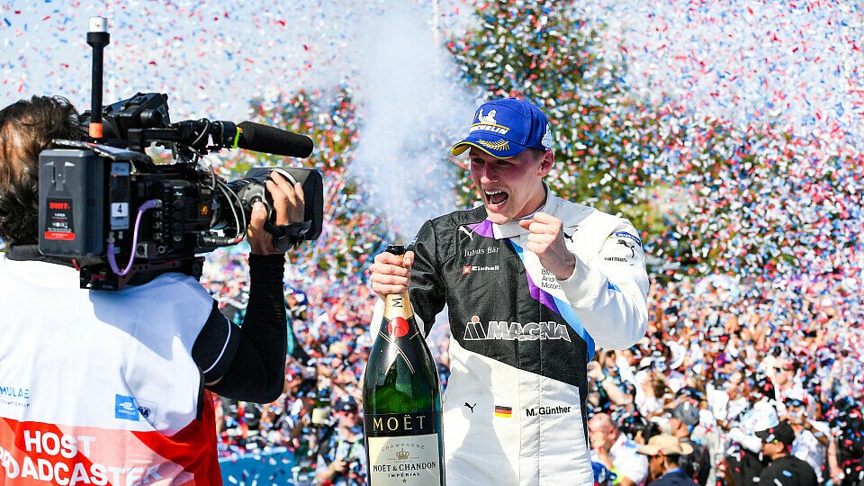 Geschafft: Max Günther feiert seinen ersten Sieg in der Formel E, Foto: LAT Images
