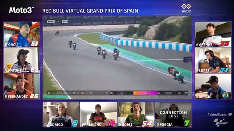 Das erste virtuelle Moto3-Rennen fand auf dem Circuito de Jerez statt, Foto: MotoGP.com/Screenshot