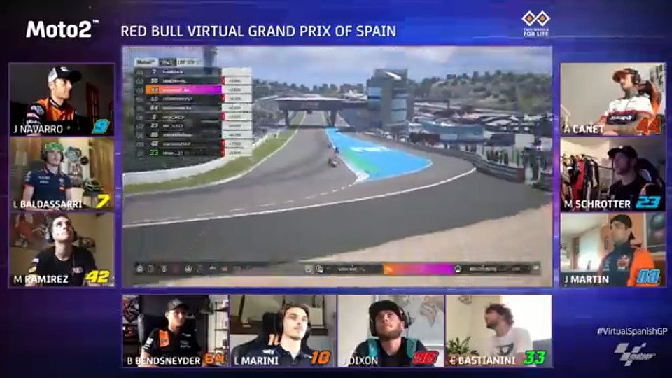 Der Spanien GP war das erste virtuelle Event für die Moto2-Piloten, Foto: MotoGP.com/Screenshot