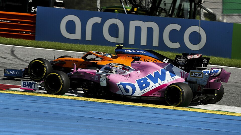 Sergio Perez' Racing Point litt in der Schlussphase auf alten Reifen, Foto: LAT Images