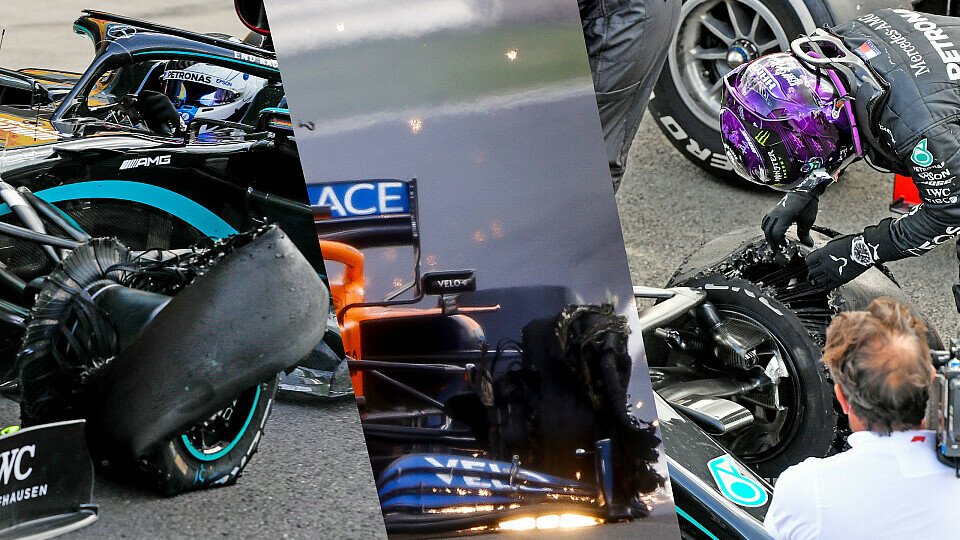 Lewis Hamilton, Valtteri Bottas und Carlos Sainz hatten Reifenschäden zu beklagen, Foto: LAT Images
