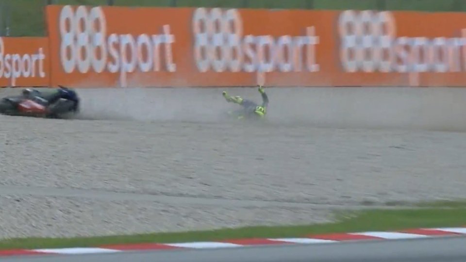 Valentino Rossi landete im Kies von Turn 2, Foto: Screenshot/MotoGP
