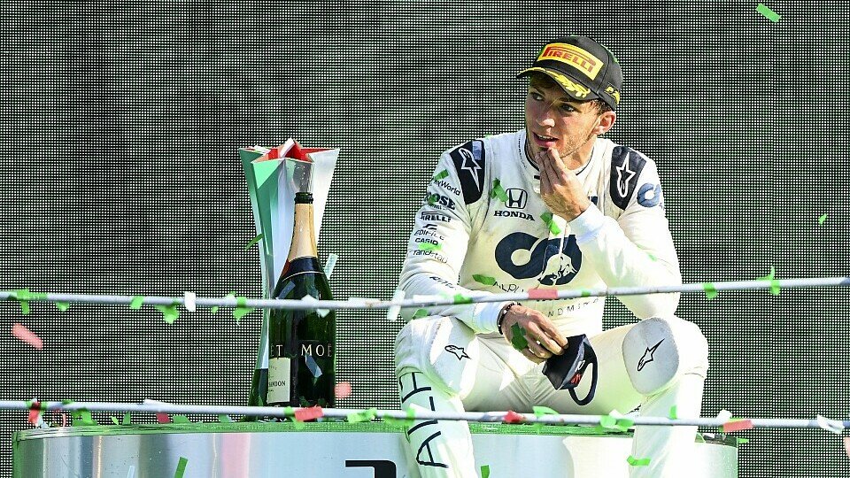 Einer der Momente der Saison: Pierre Gasly genießt seinen ersten Formel-1-Triumph in Monza