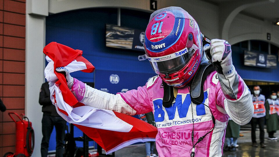 Lance Stroll darf seine erste Pole Position in der Formel 1 behalten, Foto: LAT Images
