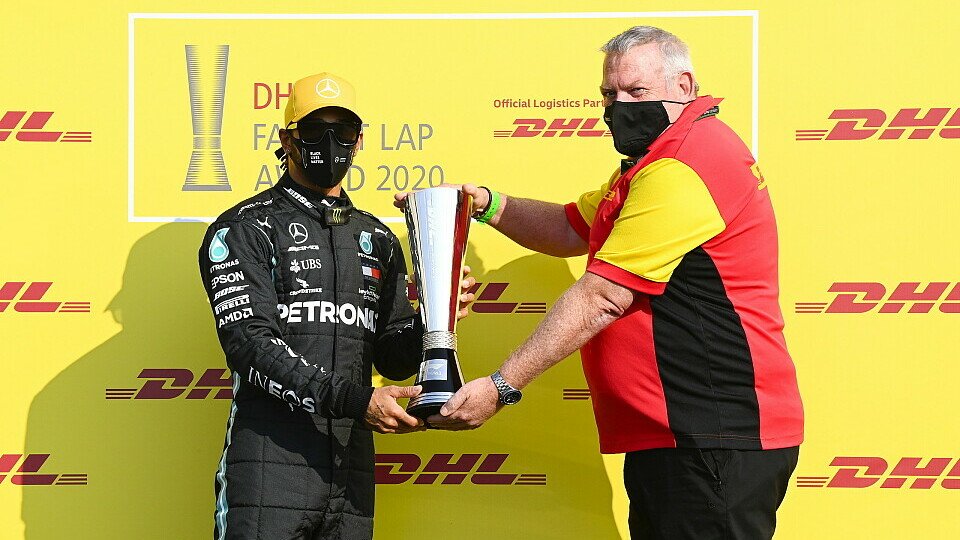 WM-Titelverteidiger Lewis Hamilton gewinnt erneut den DHL Fastest Lap Award, Foto: LAT Images