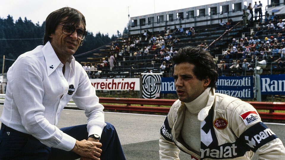 Bernie Ecclestone mit Brabham-Pilot Hector Rebaque