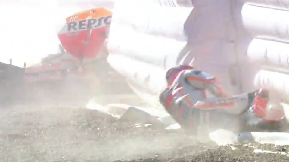 Marc Marquez landete wieder im Airfence, Foto: Screenshot/MotoGP