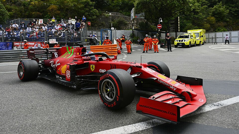 Ferrari-Pilot Charles Leclerc verunfallte im Qualifying der Formel 1 in Monaco nach seiner Bestzeit, Foto: LAT Images