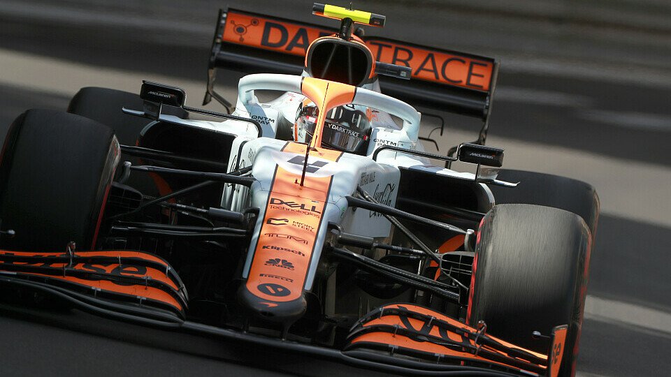 McLaren fuhr beim Monaco-GP 2021 mit der legendären Gulf-Lackierung, Foto: LAT Images