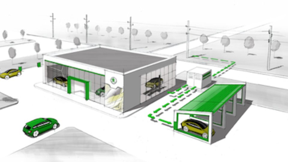 Skoda will alte Akkus von Elektroautos als Stromspeicher bei Fahrzeughändlern einsetzen, Foto: Skoda