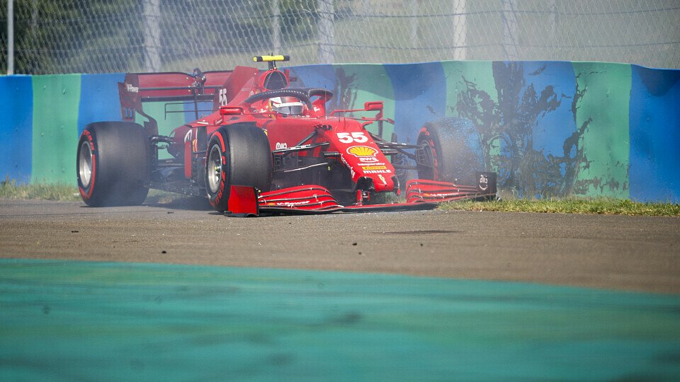 Carlos Sainz setze seinen Ferrari im Q2 in die Streckenbegrenzung