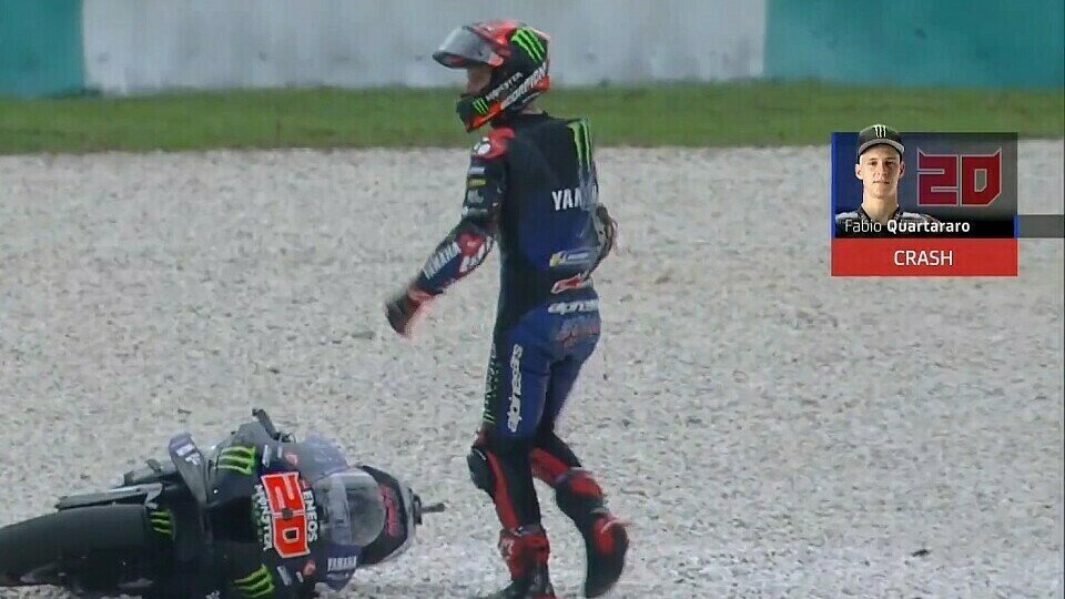 Fabio Quartararo verlor durch diesen Sturz kostbare Zeit, Foto: Screenshot/MotoGP