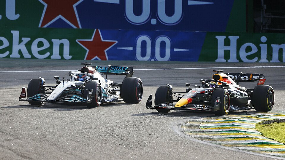 Max Verstappen hatte auf die Angriffe von George Russell im Formel-1-Sprint in Brasilien am Ende keine Antwort, Foto: LAT Images