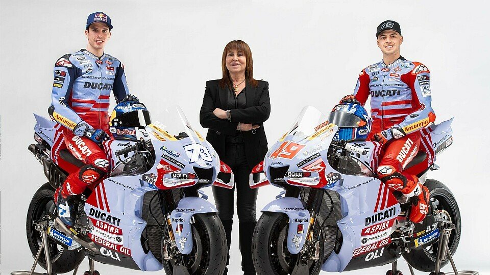 Nadia Padovani und ihre MotoGP-Piloten: Alex Marquez & Fabio di Giannantonio, Foto: Gresini