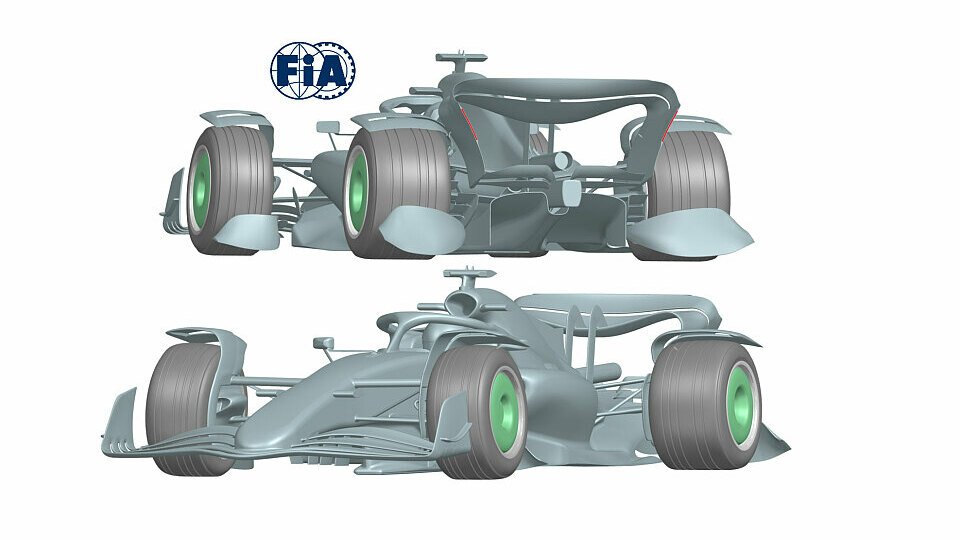 Kotflügel und Schutzbleche für Testzwecke an einem Formel-1-Auto. Die FIA nennt die Teile Spray Reduction Device.