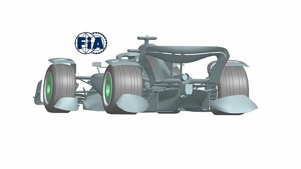 Kotflügel und Schutzbleche für Testzwecke an einem Formel-1-Auto. Die FIA nennt die Teile Spray Reduction Device.