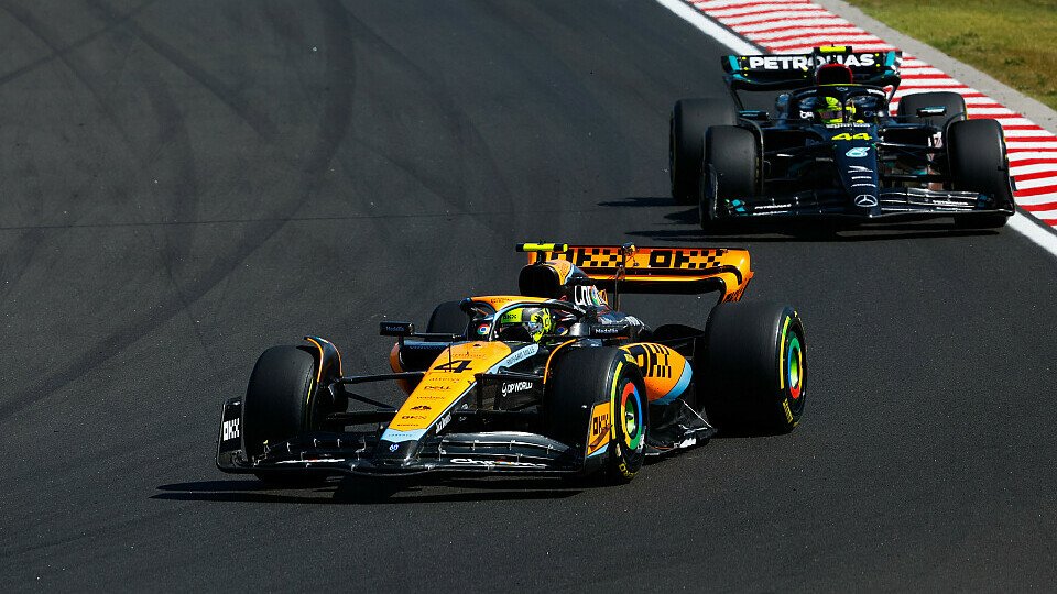 Lando Norris vor Lewis Hamilton im Ungarn-GP 2023